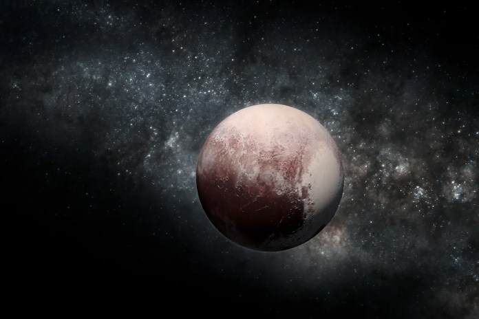pluto an artist's rendering of a planet in space