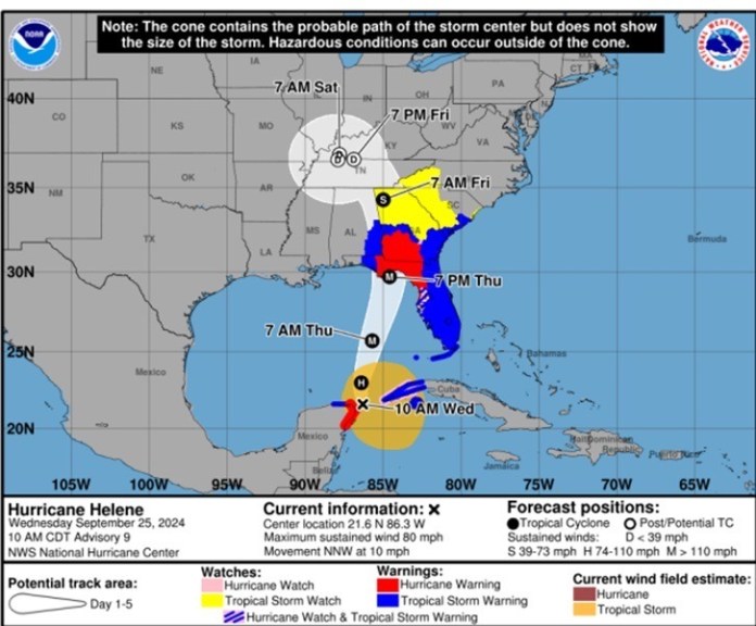 a map of the hurricane system