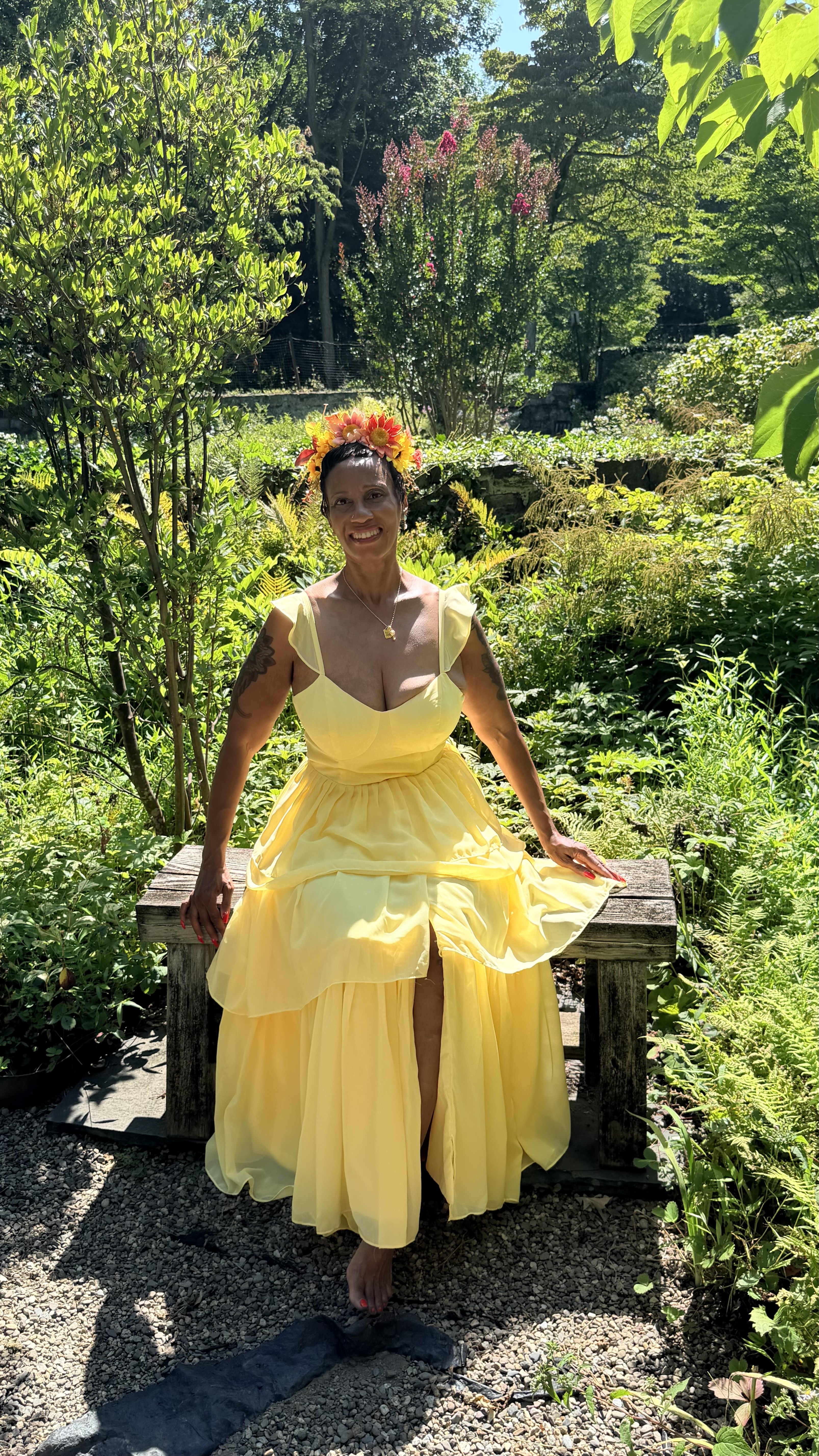 woman in yellow dress