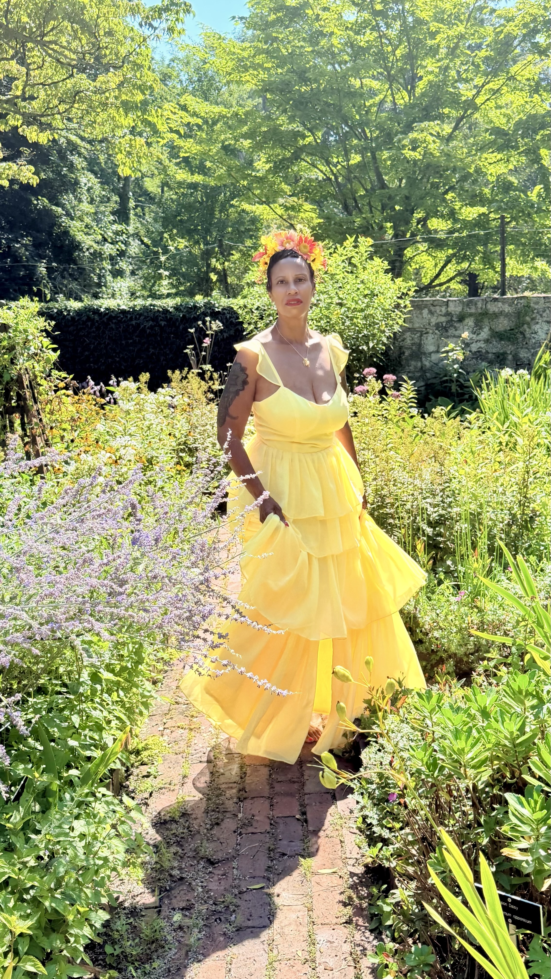 woman in yellow dress