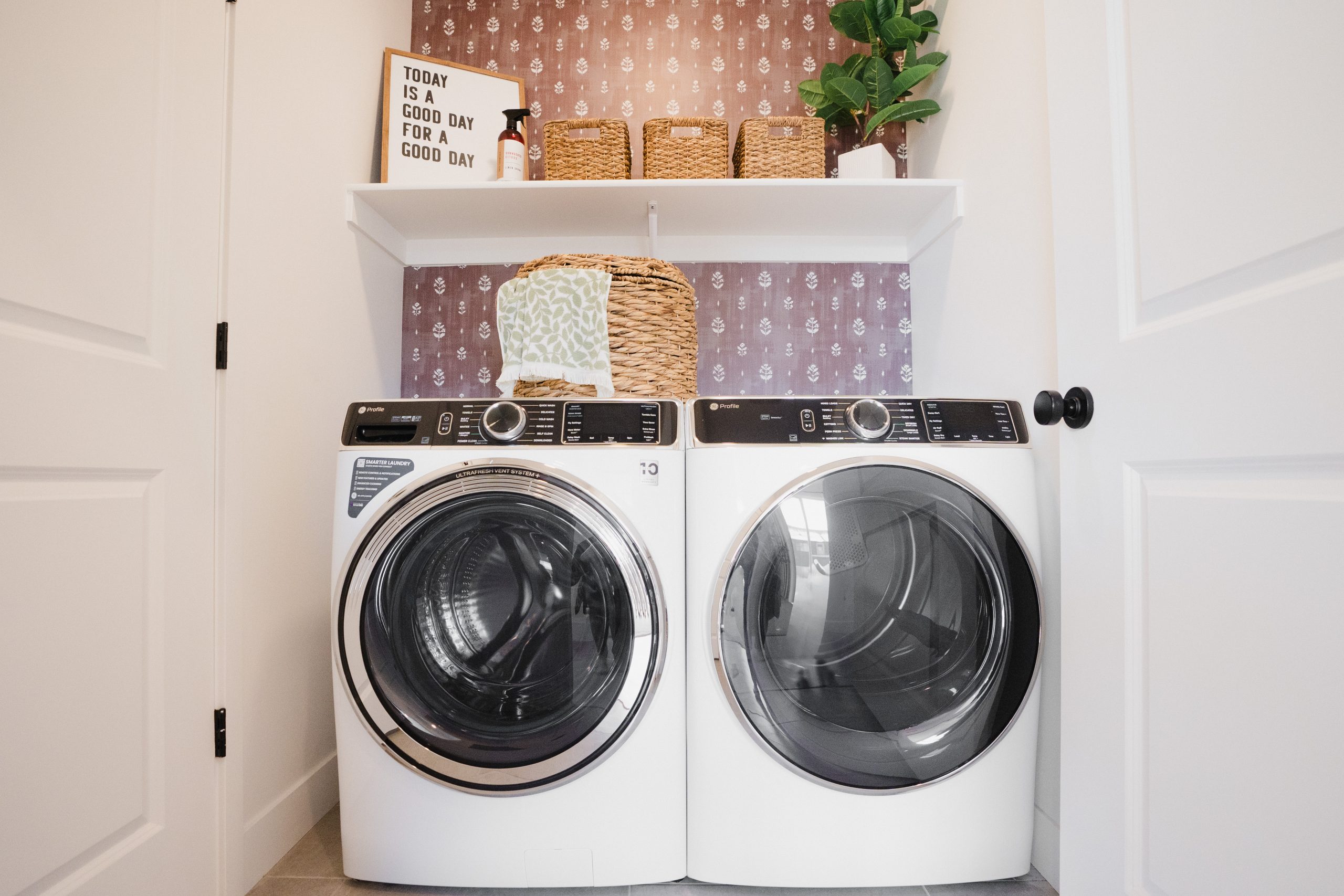 Well-organized and aesthetically pleasing laundry room