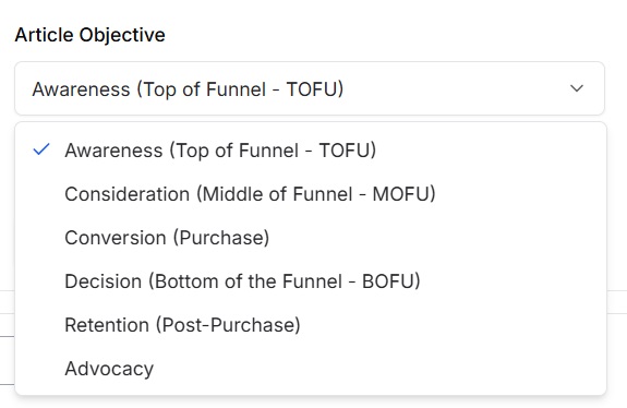 article objective keywordly.ai