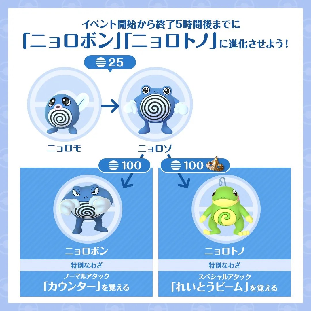 ニョロモ ニョロゾ ニョロボン ニョロトノ モンコレ ニョロモ ニョロゾ