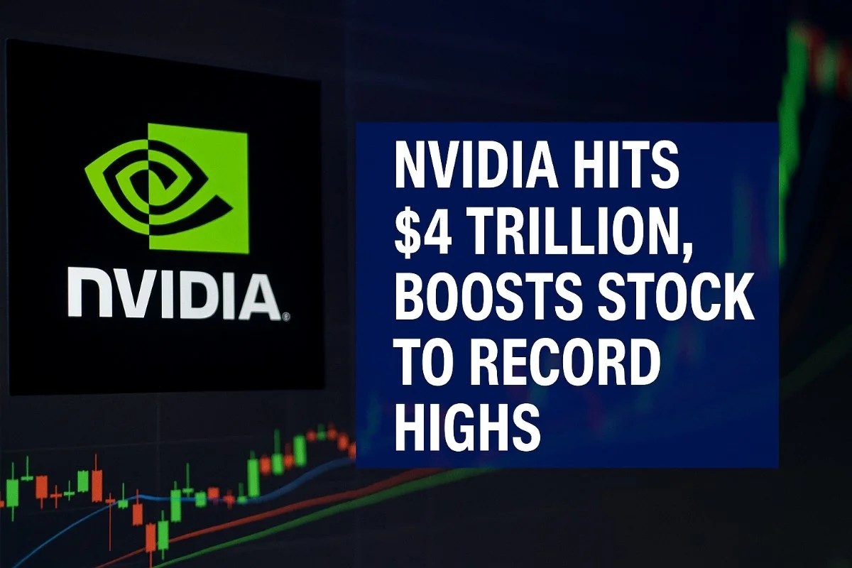 Nvidia Surges Past $4 Trillion, Boosts S&P 500 and Nasdaq to Record Highs in Tech-Led Market Rally