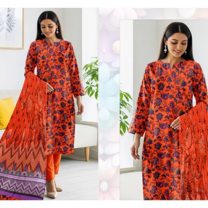 Alkaram 3 Pc Digital Stapal Karandi Suit