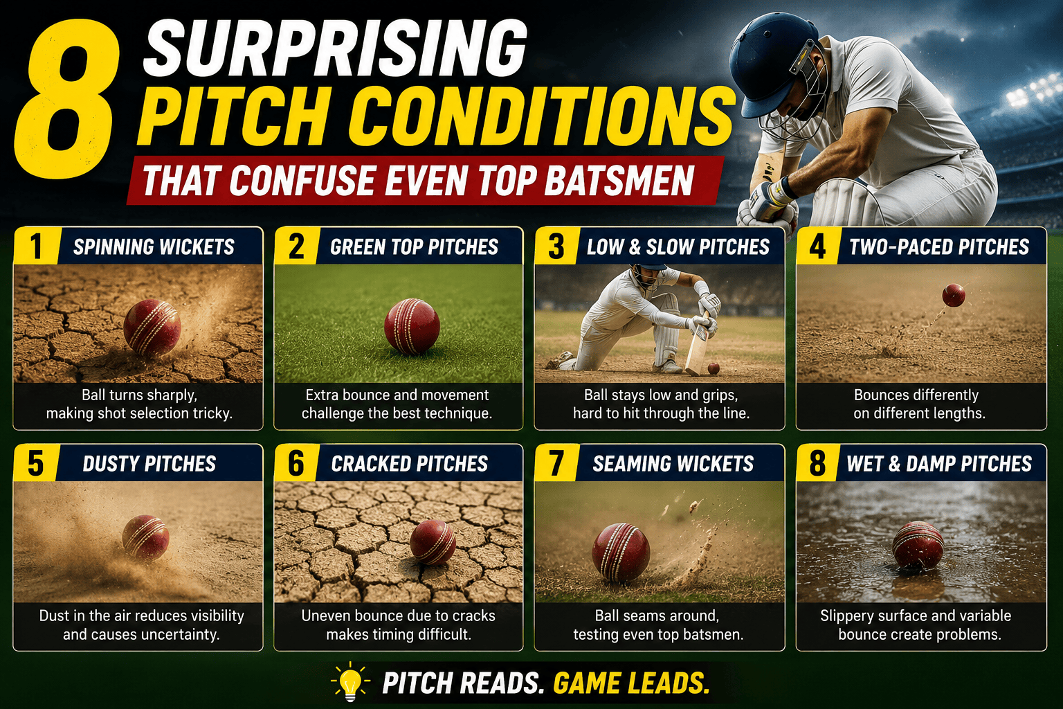 Pitch Conditions That Confuse top Batsmen