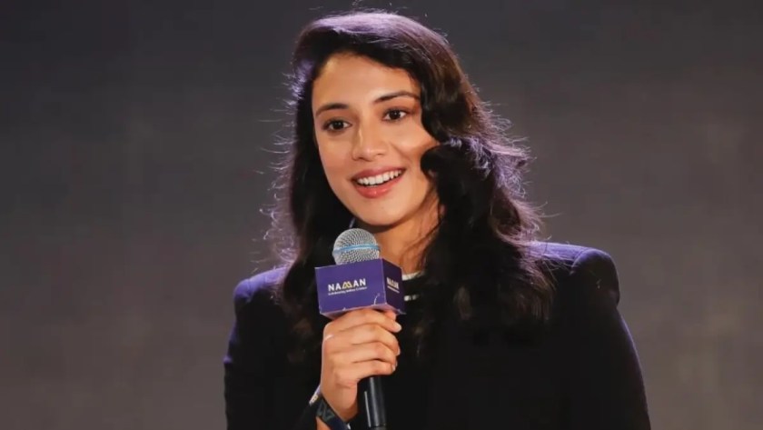 smriti speaking at event