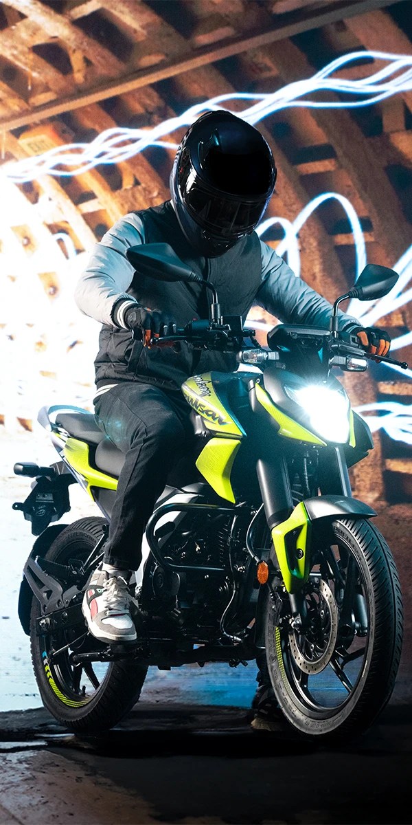 LED daytime running lights on the Bajaj Pulsar N125 offering enhanced visibility and a modern look.