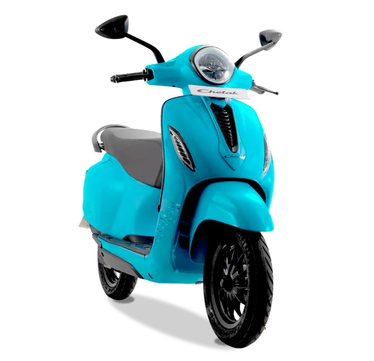 Bajaj Chetak 3001 blue electric scooter with premium finish, connected features, and efficient EV ride