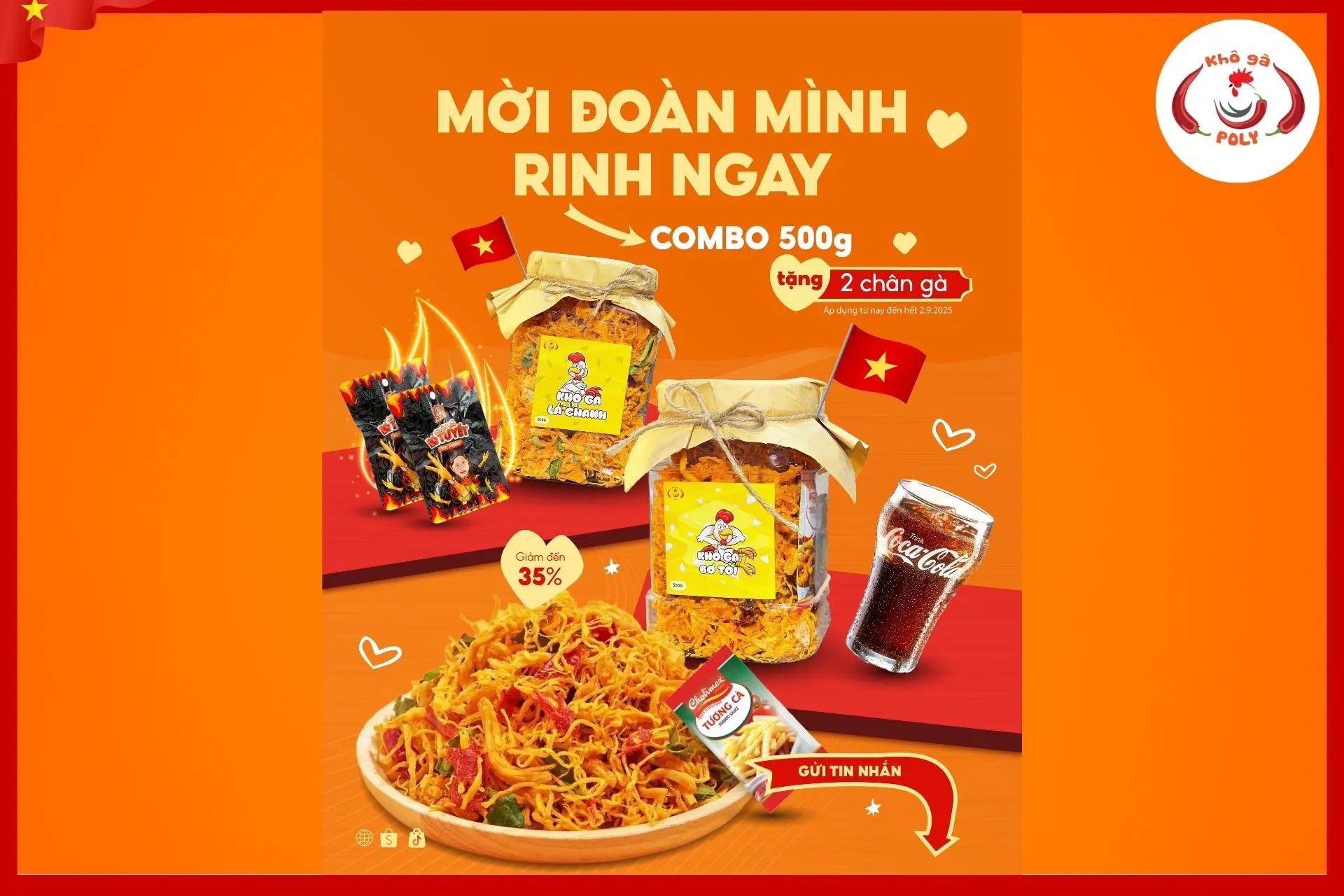 Siêu sale đại lễ quốc khánh 2.9 Khô Gà Poly
