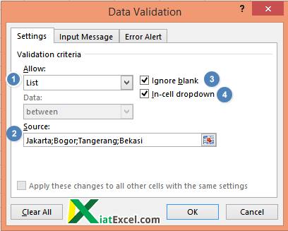 Cara Membuat Drop Down List di Excel dengan cepat - KiatExcel.com