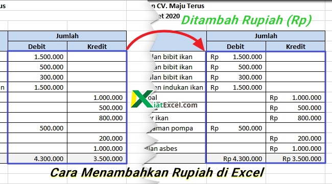 =sumif(b5:b12,c1,c5:c12) di kolom c2 dan tekan enter. Cara Menambahkan Rupiah Di Excel Secara Otomatis Kiatexcel Com