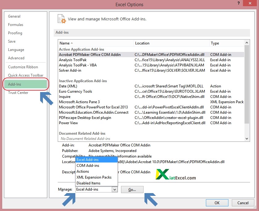 Cara Menambah dan Menghapus Add Ins di Excel - KiatExcel.com