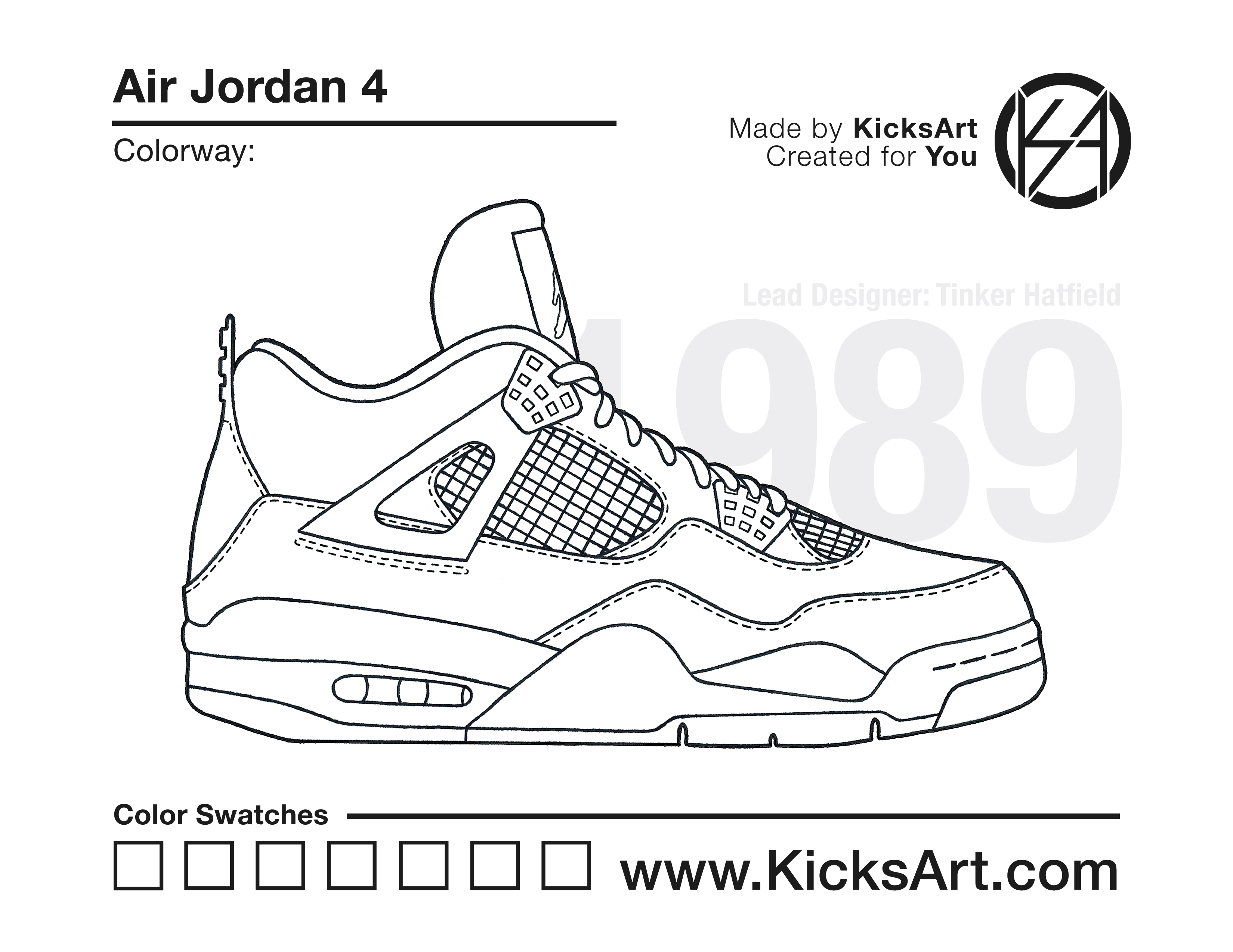jordan 4 sketch
