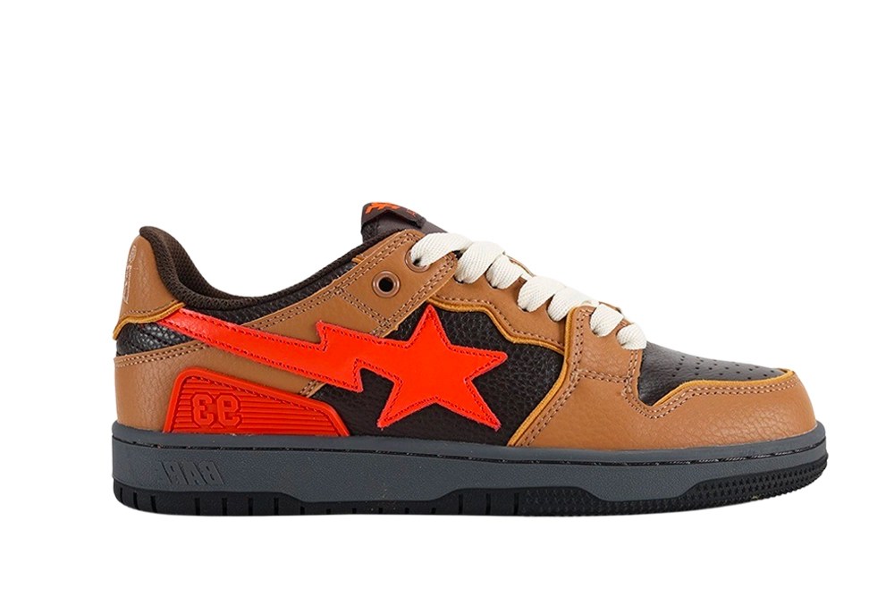 A Bathing Ape Bape SK8 Sta Brown Orange REPS