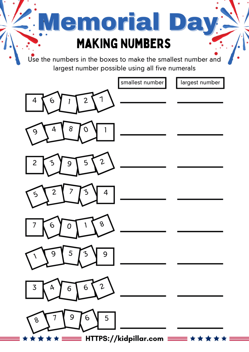 15 free printable memorial day worksheets