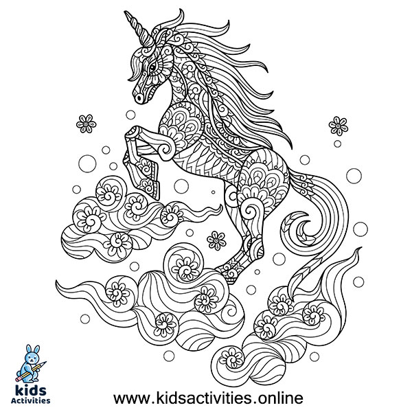 free unicorn coloring pages for adults kids activities