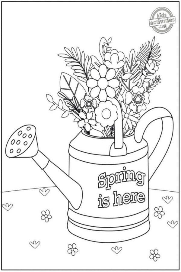 spring coloring pages free printable