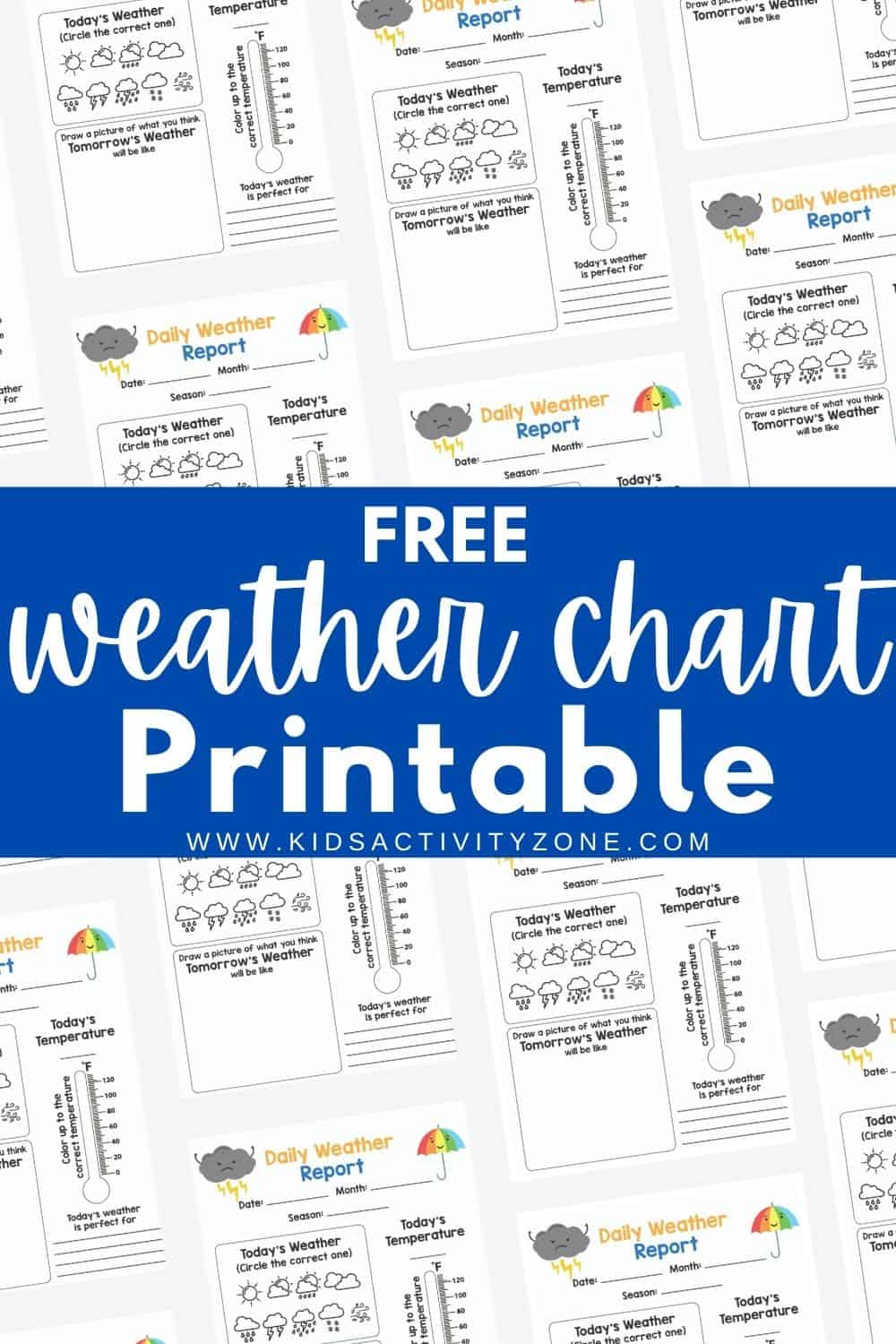 Weather forecast app is a weather channel which has accurate weather . Printable Weather Chart Free Kids Activity Zone