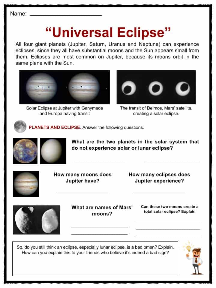 Eclipse facts & worksheets