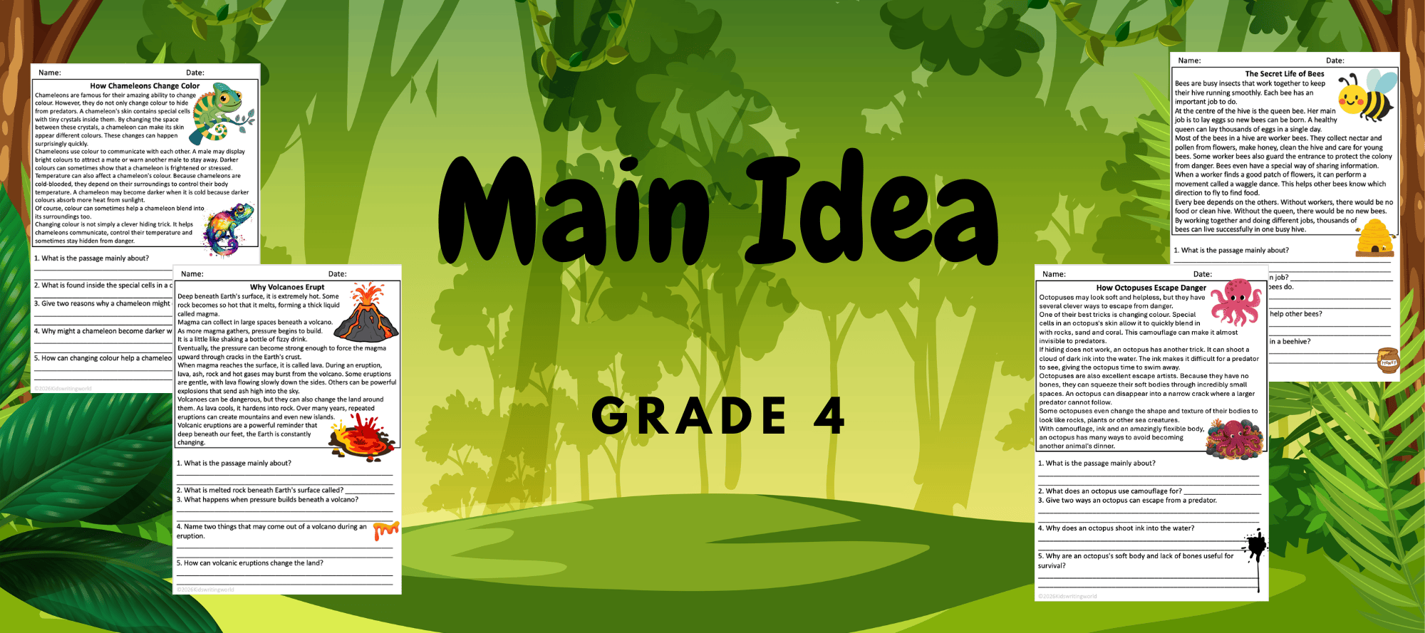 Grade 4 Reading Comprehension - Main Idea