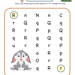 Letter Maze Worksheet for letter R