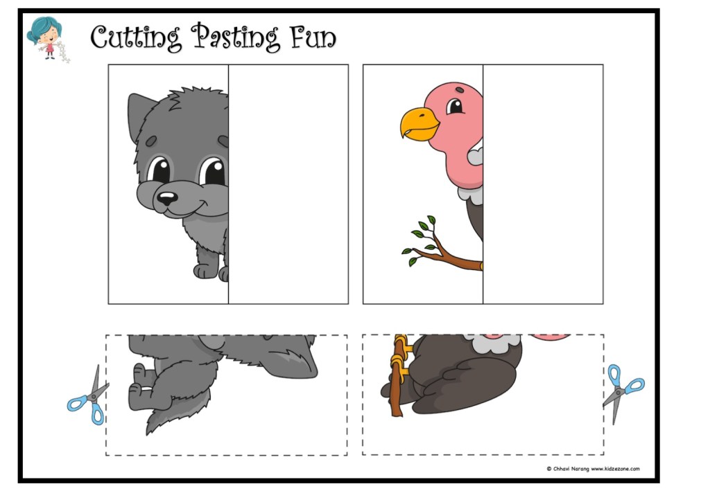 Cutting and Pasting fun with Animals
