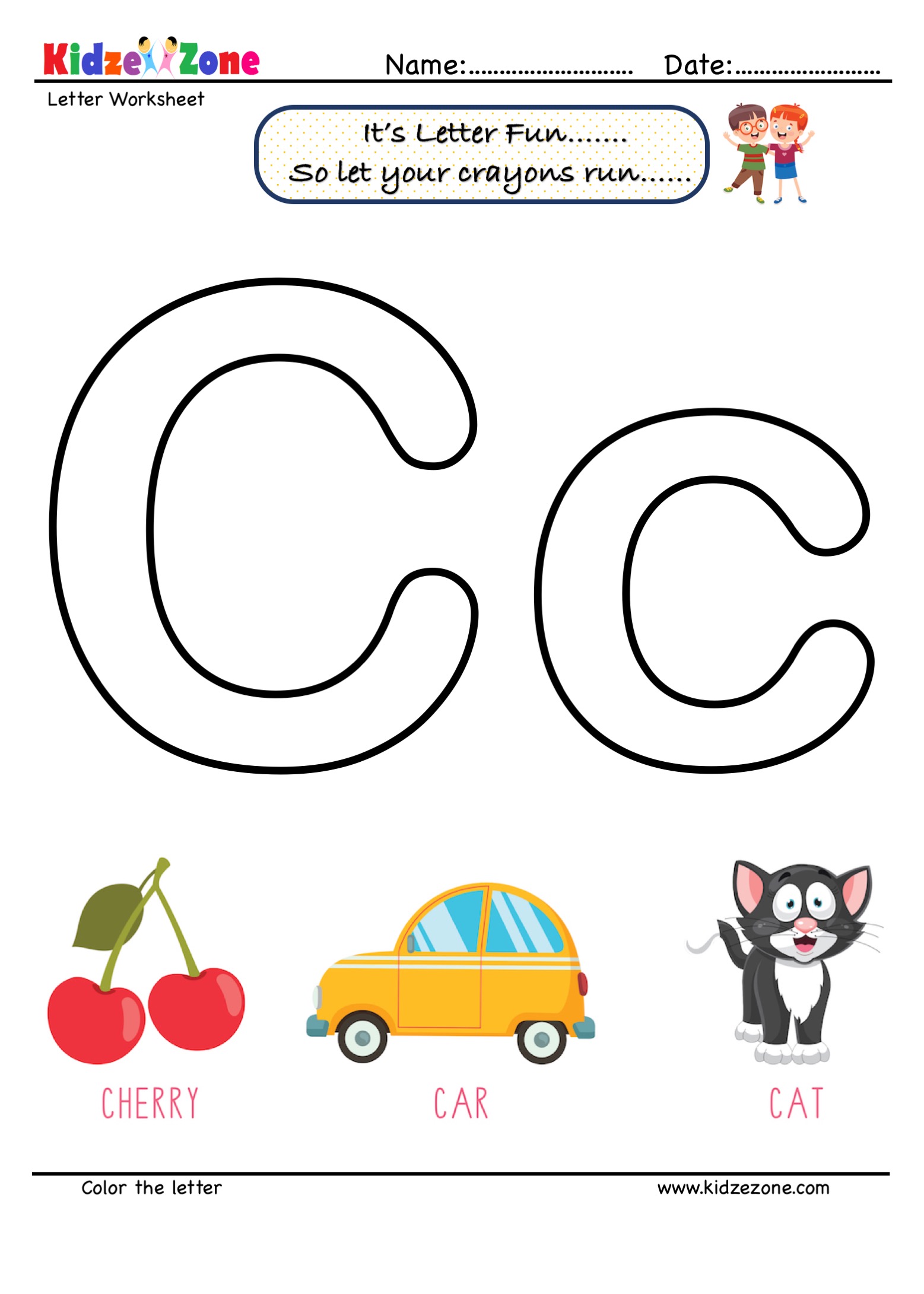 Kindergarten worksheets in Math, Word family, Letters and