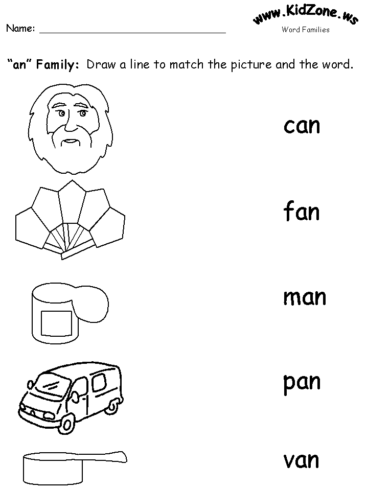 word family phonics worksheets