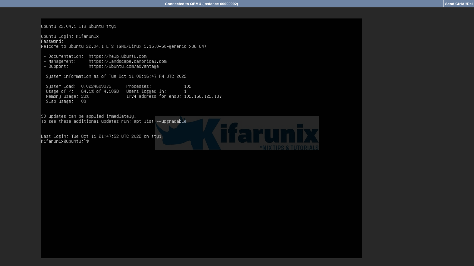 Create And Upload Custom Linux Image Into Openstack Kifarunix