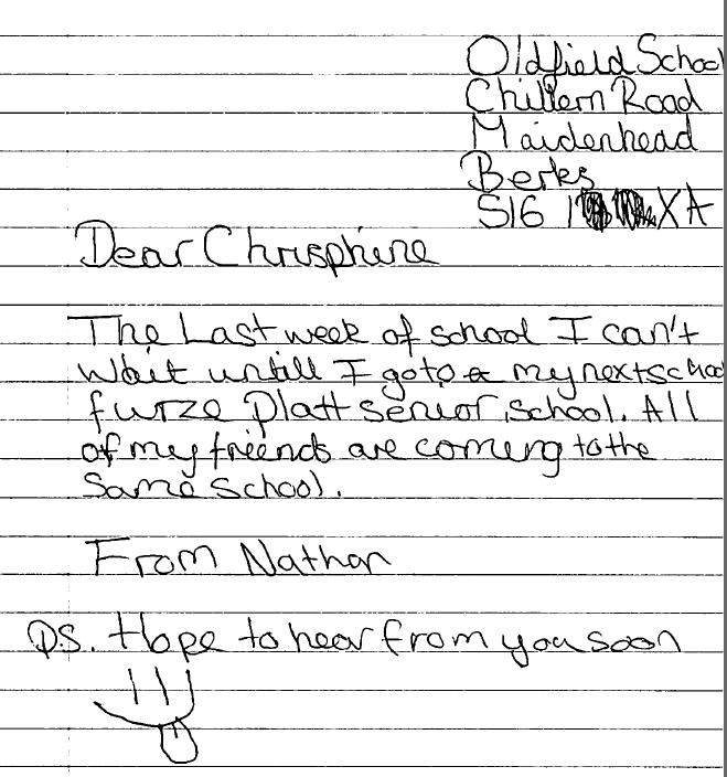 Pen Pal Letters Between Kileva Eastfield And Oldfield Maidenhead Pupils