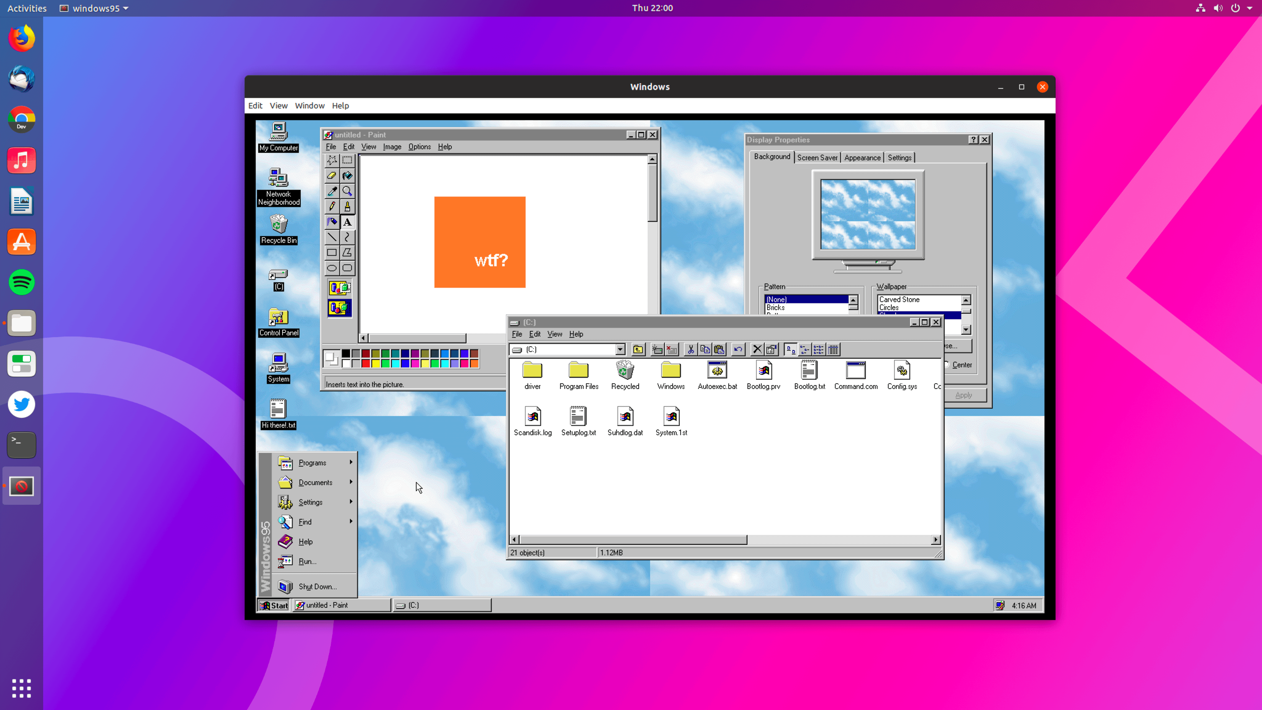 windows 95 because why???