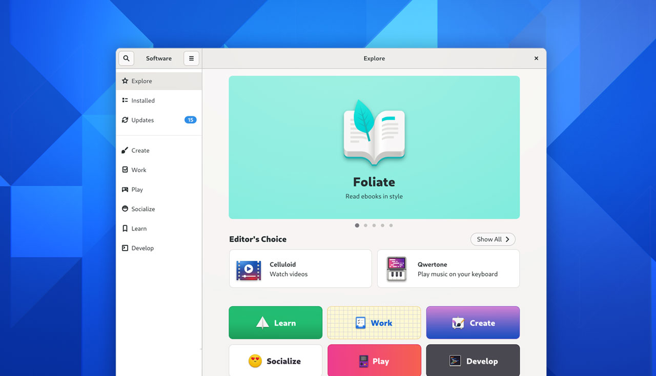 gnome software UI refresh