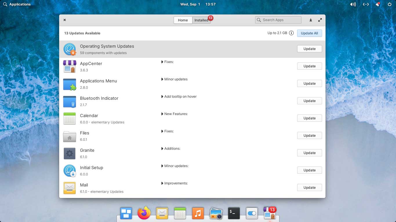 elementary OS updates