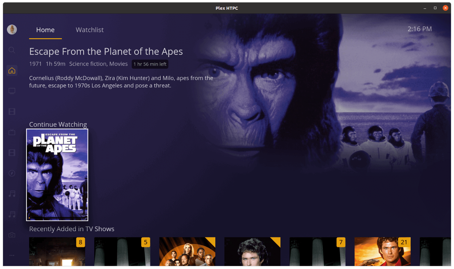 Plex HTPC screenshot