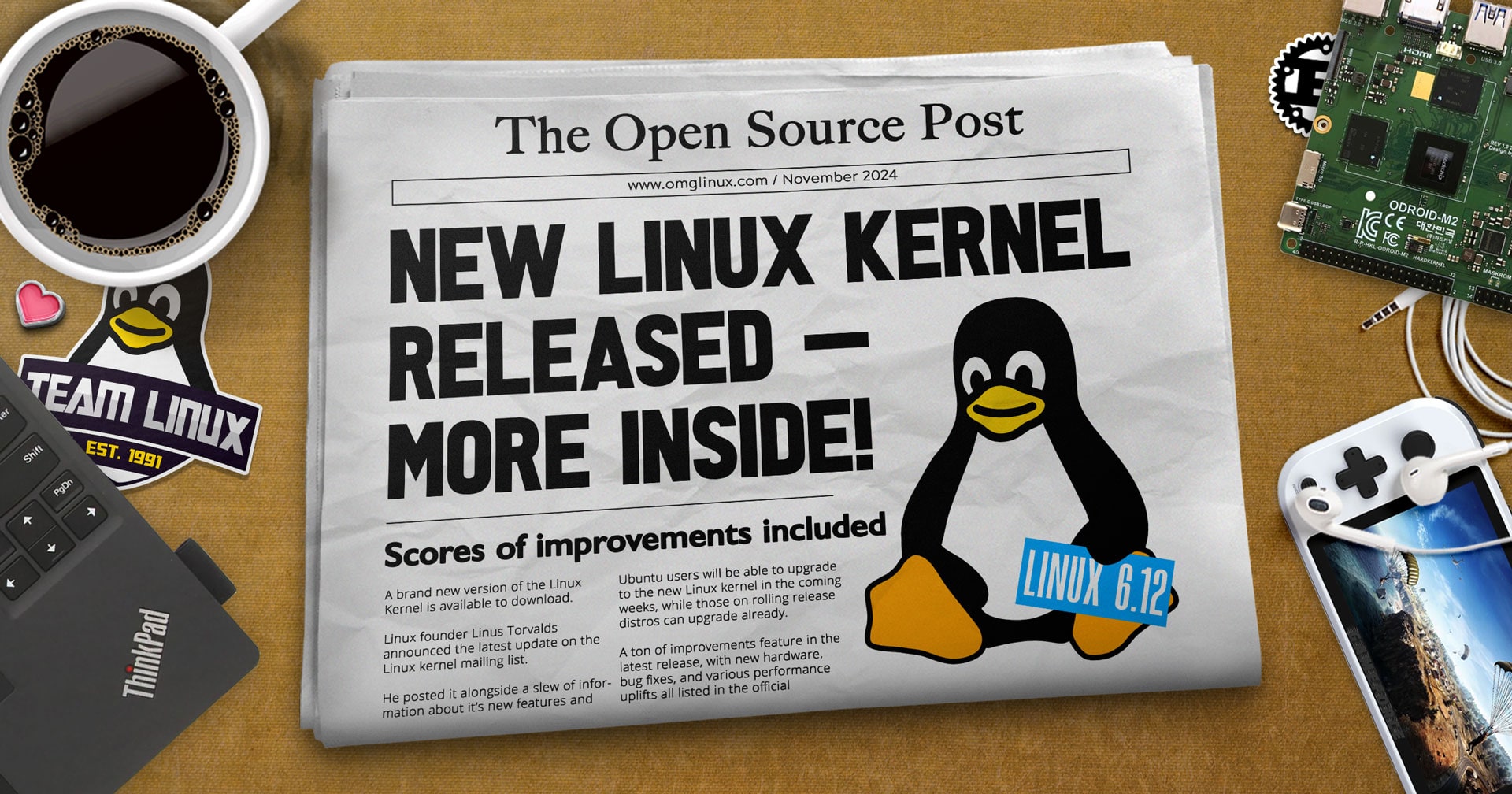 Linux kernel 6.12 newspaper