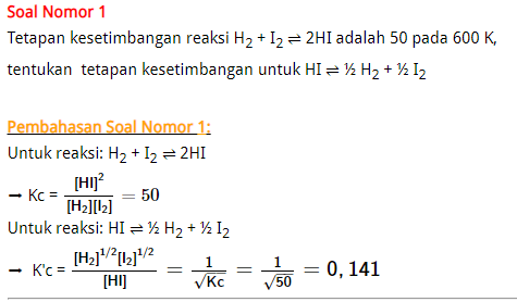 Tetapan Kesetimbangan Kelas Kimia N2g O2g Br2 g NOBrg Perkalian dengan faktor 12 dan pembalikan arah reaksi a menghasilkan tetapan kesetimbangan. Tetapan Kesetimbangan Kelas Kimia Dilansir dari Chemguide disebut parsial karena gas yang berada pada suatu ruangan akan memberi tekanan ke segala arah tekanan ini disebut dengan tekanan parsial.