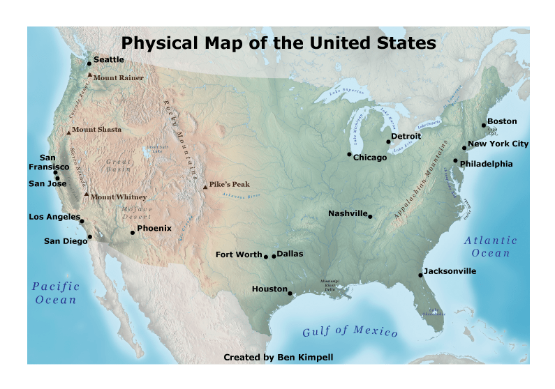 United States Physical Map Lab4map1 
