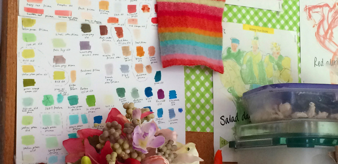 Color charts on bulletin boards