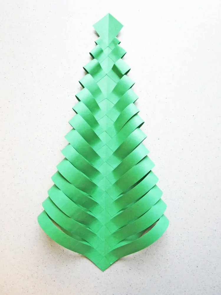 Turn piece of paper into this adorable decoration! Paper Christmas Trees Craft For Kids From Kinderart Com