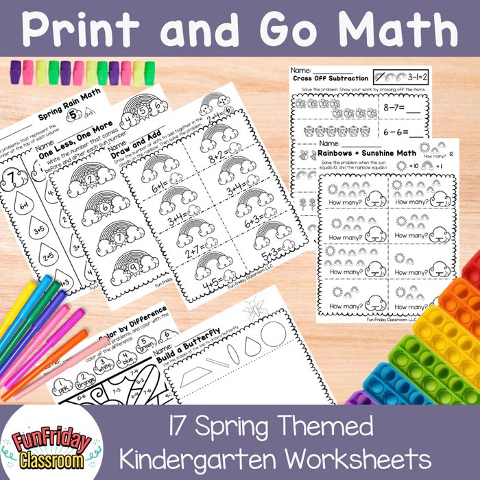 Print And Go Math Kindergarten Spring Kindergarten Crate