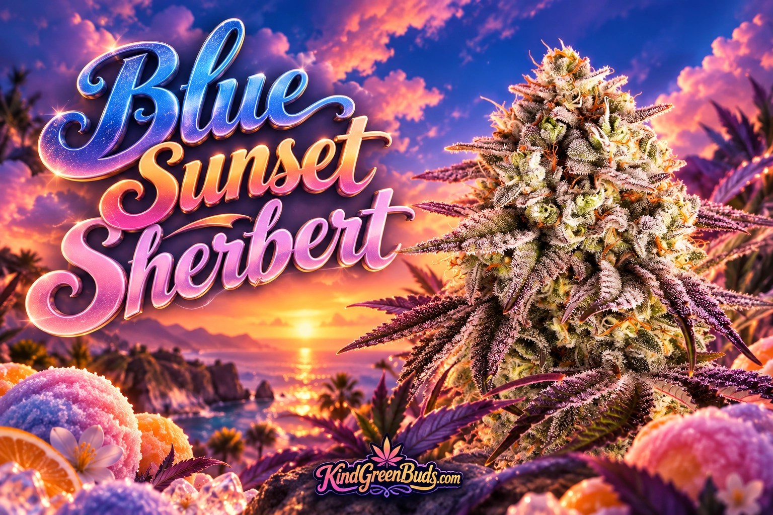 Blue Sunset Sherbert marijuana strain