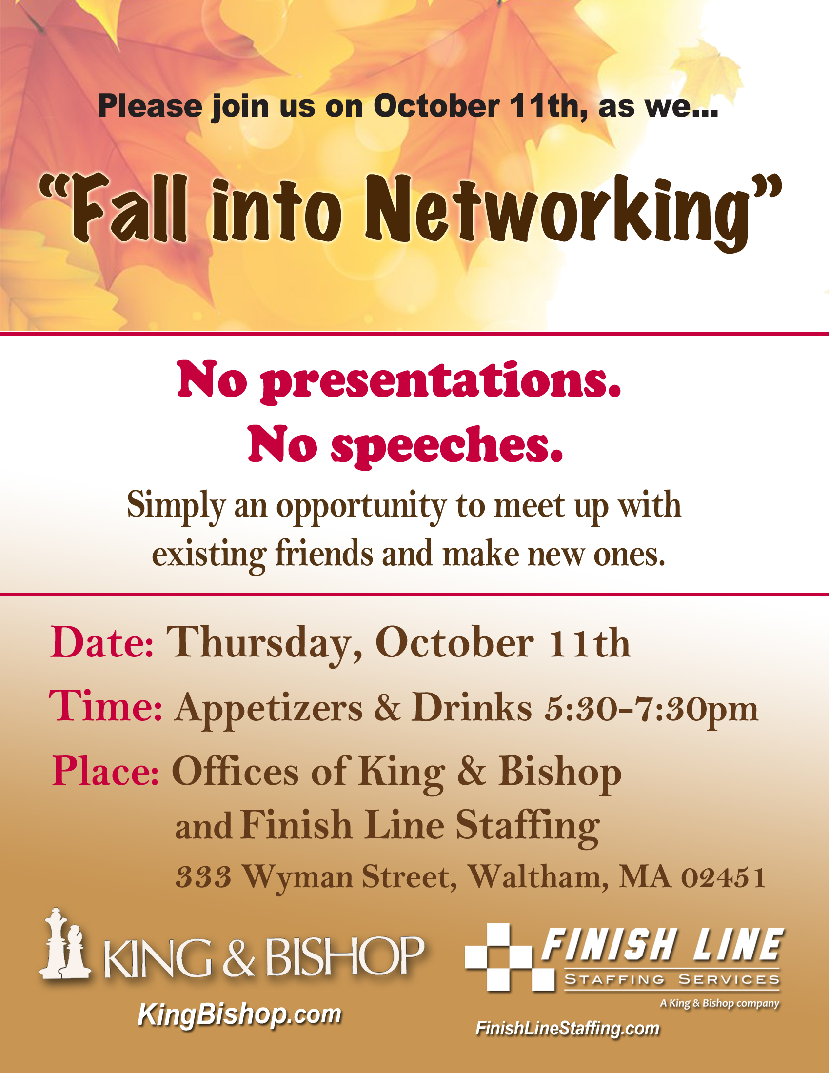 Fall Networking Event Finish Line Staffing