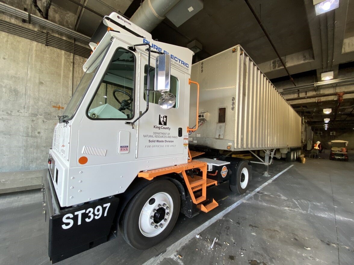 Meet the goats! King County rolls out new electric yard trucks to help reach emissions goals. 