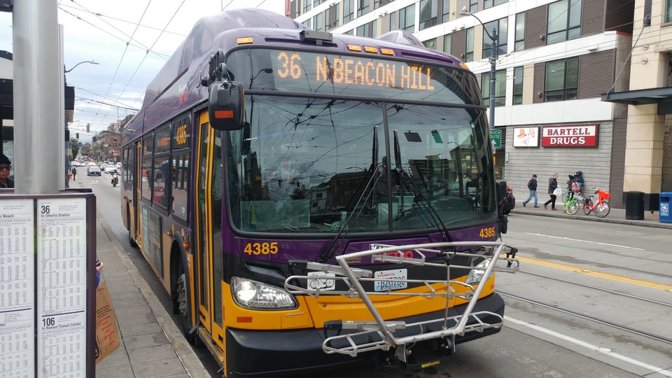 Route 36 trolley bus on a street