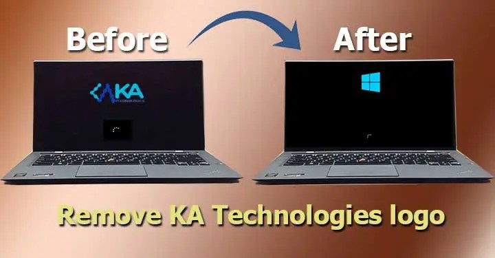 How to remove KA Technologies logo from the TM1 laptop and replace it with Windows logo