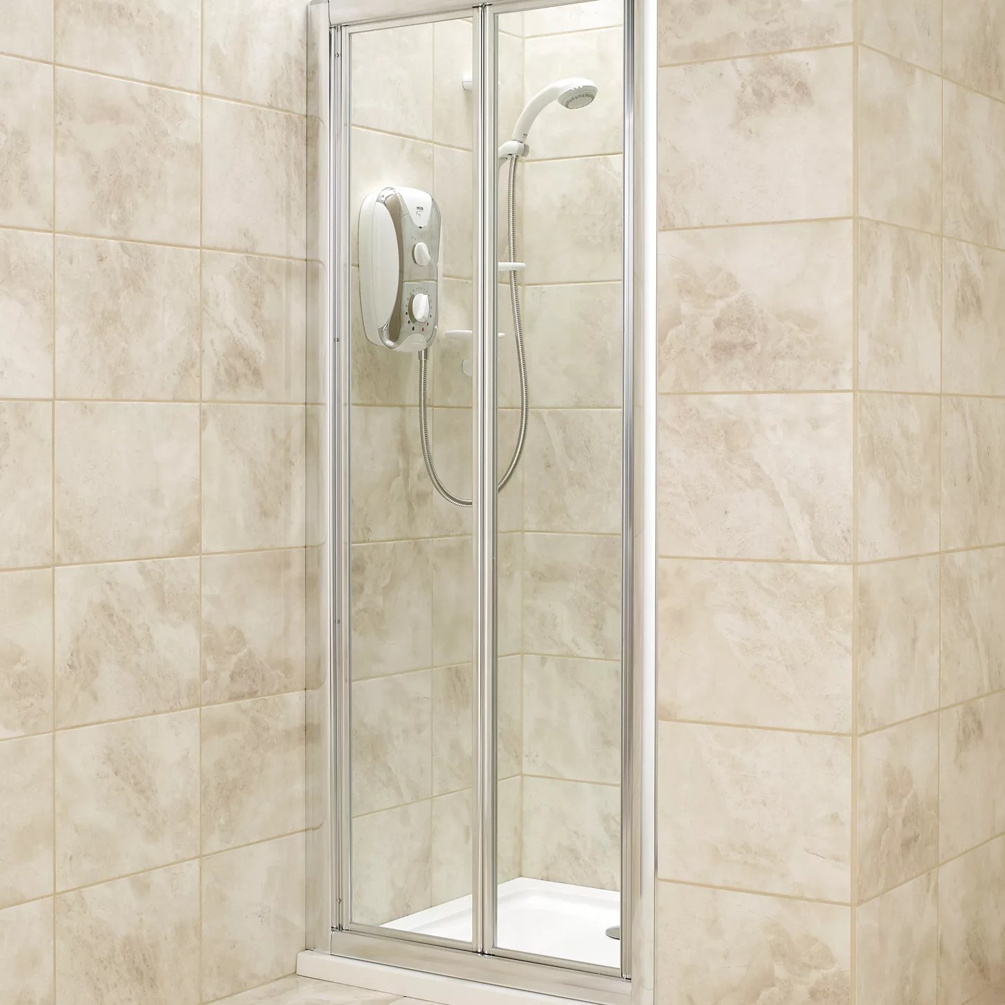 B&Q Bi-Fold Shower Door (W)760mm | Departments | DIY at B&Q