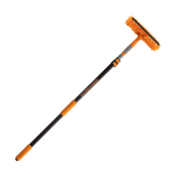 5-12 ft Window Washing Squeegee Kit with Extension Pole (20+ Foot Reach) // Window Cleaning Tool & Window Washer Combo with Telescopic Extension Pole // Best Indoor Outdoor Window Washing Equipment