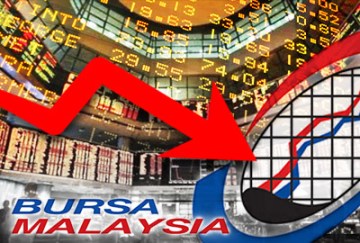 Bursa Malaysia DOWN decrease negative