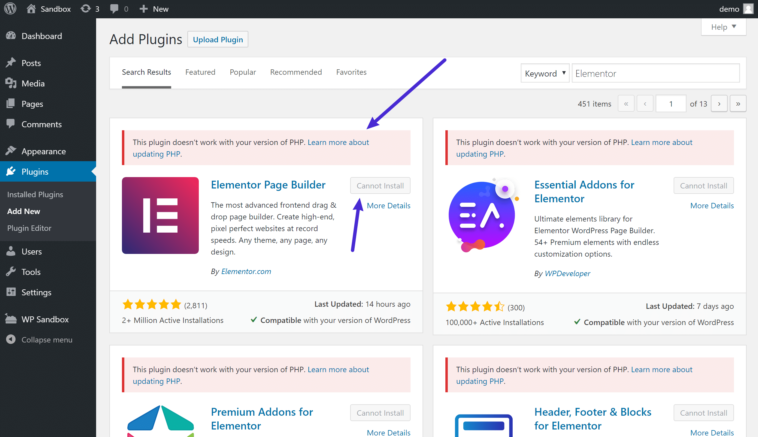Also, to ensure a php version works with your site, it's important to check the php compatibility of your themes and plugins. What's New in WordPress 5.1 (Moving PHP Forward)